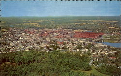 Aerial View of Biddeford-Saco, Maine Postcard