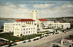 City Hall and Civic Center, San Diego, California - 6 Postcard Postcard