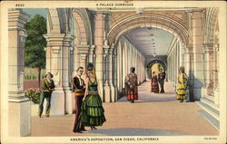 A Palace Corridor San Diego, CA Postcard Postcard