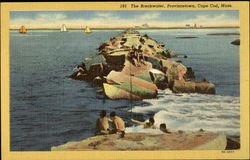 The Breakwater, Provincetown Cape Cod, MA Postcard Postcard