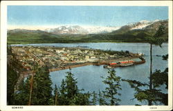 Aerial View of Seward Alaska Postcard Postcard