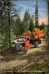 Hauling fine logs in the scenic Pacific Northwest Logging Postcard Postcard