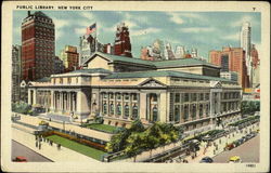 Public Library, New York City Postcard