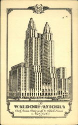 The Waldorf-Astoria New York, NY Postcard Postcard