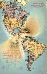 Meeting of the Atlantic and Pacific "The Kiss of the Oceans" Maps Postcard Postcard