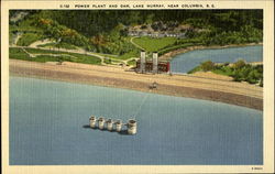 Power Plant and Dam, Lake Murray, Near Columbia, S. C South Carolina Postcard Postcard