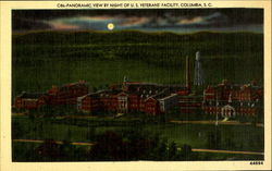 Panoramic View by Night of U.S. Veterans' Facility Postcard