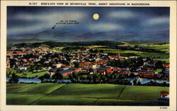 Bird's-eye View Of Sevierville, Tenn., Smoky Mountains in Background Tennessee Postcard Postcard