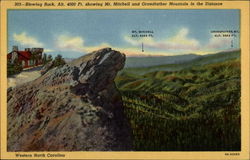 Blowing Rock, Alt. 4000 Ft. showing Mt. Mitchell and Grandfather Mountain in the Distance Postcard