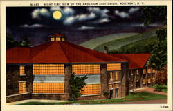 Night-time View of the Anderson Auditorium Montreat, NC Postcard Postcard