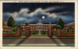 South View of Elon College. By Night Postcard