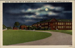 Night-Time View of Elizabeth City State Teachers' College Postcard