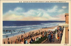 W-29 Bathing in the Atlantic Ocean at Lumina, Wrightsville Beach, N.C North Carolina Postcard Postcard