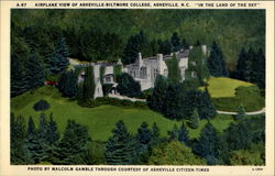 Airplane View of Asheville-Biltmore College North Carolina Postcard Postcard