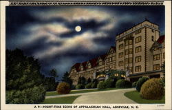 Night-Time Scene of Appalachian Hall, Asheville, N.C North Carolina Postcard Postcard