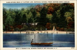 Bathing Beach at Cliffside Lake, Nantahala National Forest Postcard