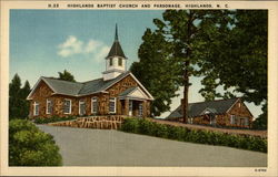 Highlands Baptist Church and Parsonage Postcard