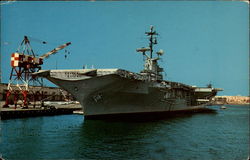 Aircraft carrier in San Diego Bay Postcard