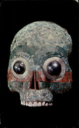 Skull Covered with Mosaic Semi-precious Stones OAXACA, Mexico Postcard Postcard