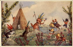 Cowboys and Indians by Molly Brett Postcard