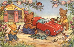 Teddy's Garage Postcard