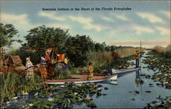 Seminole Indians in the Heart of the Florida Everglades Postcard