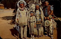 Chief Running Horse and Family Native Americana Postcard Postcard