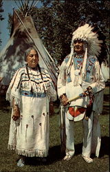 Chief Bull and Wife Postcard