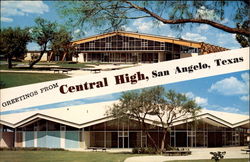 Greetings from Central High, San Angelo, Texas Postcard