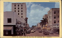 Andrews Ave. Looking North from New River, Fort Lauderdale, Fla Postcard