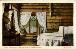 Old Faithful Inn Bed Room, Yellowstone Park Yellowstone National Park Postcard Postcard