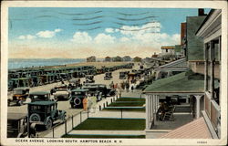 Ocean Avenue, looking south Hampton Beach, NH Postcard Postcard