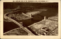 Airplane view of the Triborough & Hell Gate Bridges New York, NY Postcard Postcard