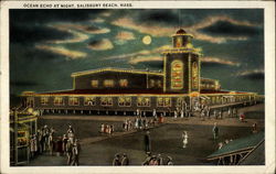 Ocean Echo at Night Salisbury Beach, MA Postcard Postcard