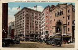 4th Ave. and Westlake, Seattle, Washington Postcard