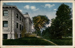 Carnegie Library & Washburn Campus Topeka, KS Postcard Postcard