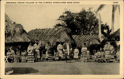 Seminole Indian Village in the Florida Everglades near Miami Postcard Postcard