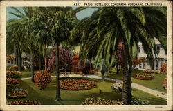 Patio, Hotel del Coronado Postcard