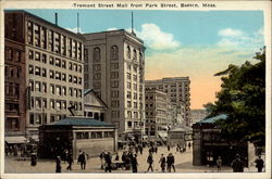 Tremont Street Mall from Park Street Postcard