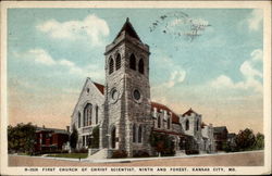 H-2928 First Church of Christ Scientist, Ninth and Forest, Kansas City, Mo Postcard