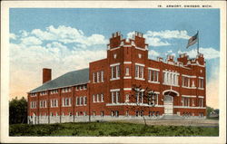 Armory Owosso, MI Postcard Postcard