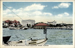 Glimpse of the Waterfront from Elser Pier, Miami, Florida Postcard Postcard