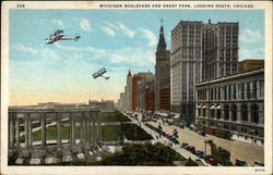 Michigan Boulevard and Grant Park, Looking South, Chicago Illinois Postcard Postcard