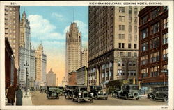 Michigan Boulevard, Looking North, Chicago Illinois Postcard Postcard