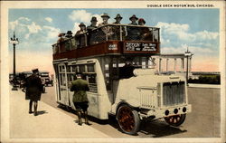 Double Decker Motor Buses, Chicago Postcard