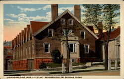 Lion House, Salt Lake City, Utah. Residence Built by Brigham Young Postcard Postcard