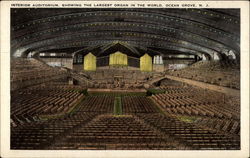 Interior Auditorium, showing the Largest Organ in the World Postcard