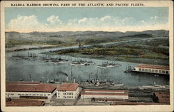 Balboa Harbor showing part of the Atlantic and Pacific Fleets Boats, Ships Postcard Postcard