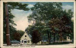 Chapel and Library, Asbury Grove, Mass Postcard