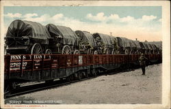 Supply Train on Railroad Cars World War I Postcard Postcard